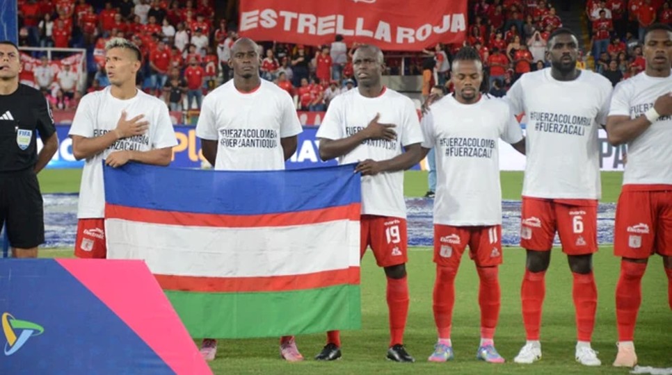 América y Atlético Nacional se vistieron de solidaridad por Cali en el Pascual Guerrero