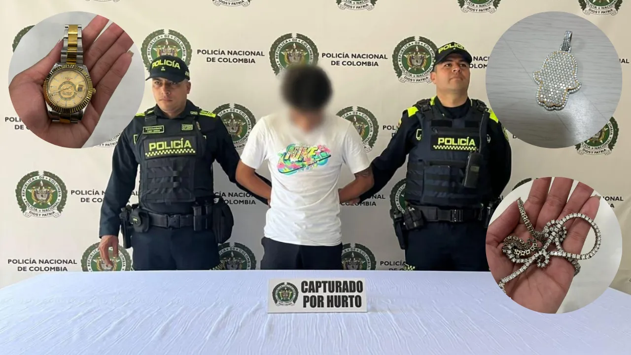 ¡Le duró poco el lujo! Le robó $200 millones en joyas a un turista y lo pillaron en Manrique