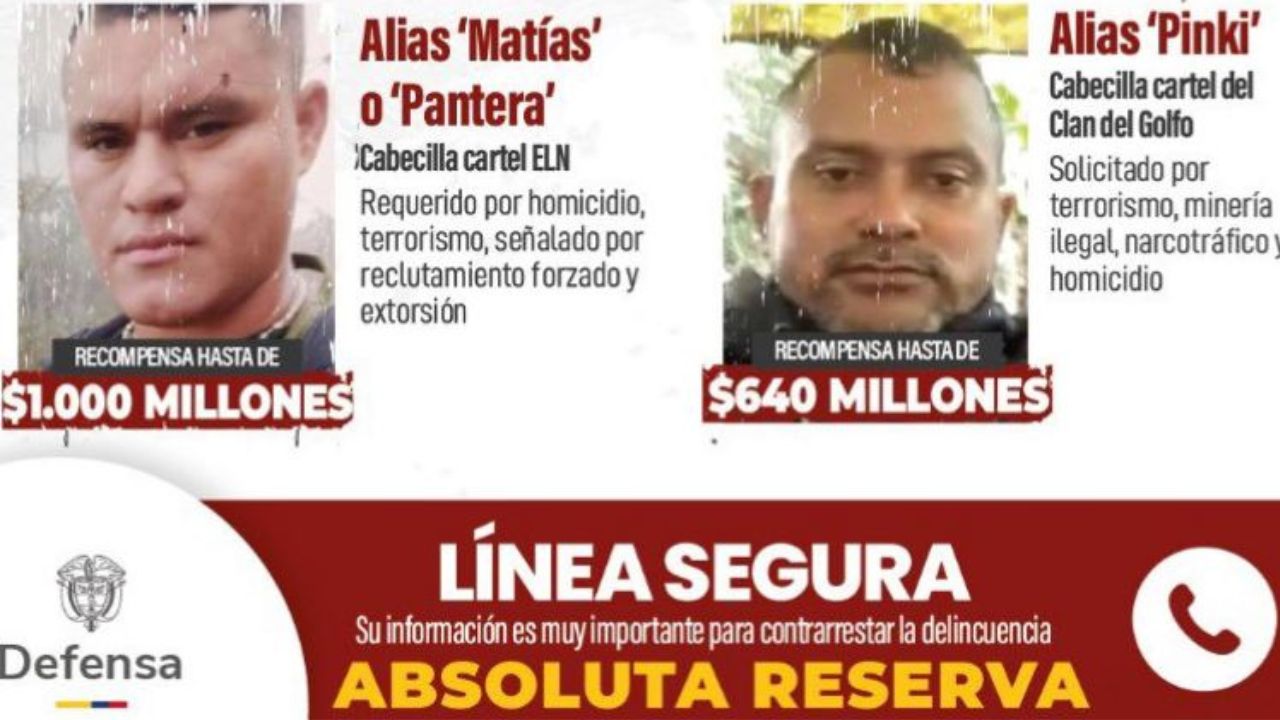 Los tres cabecillas más buscados en Antioquia