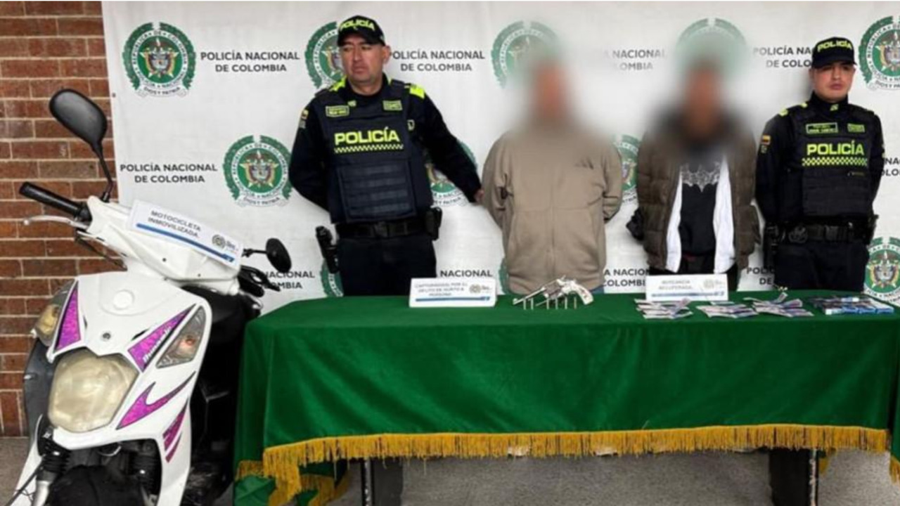 Capturados dos hombres con antecedentes criminales tras intento de hurto en Bogotá