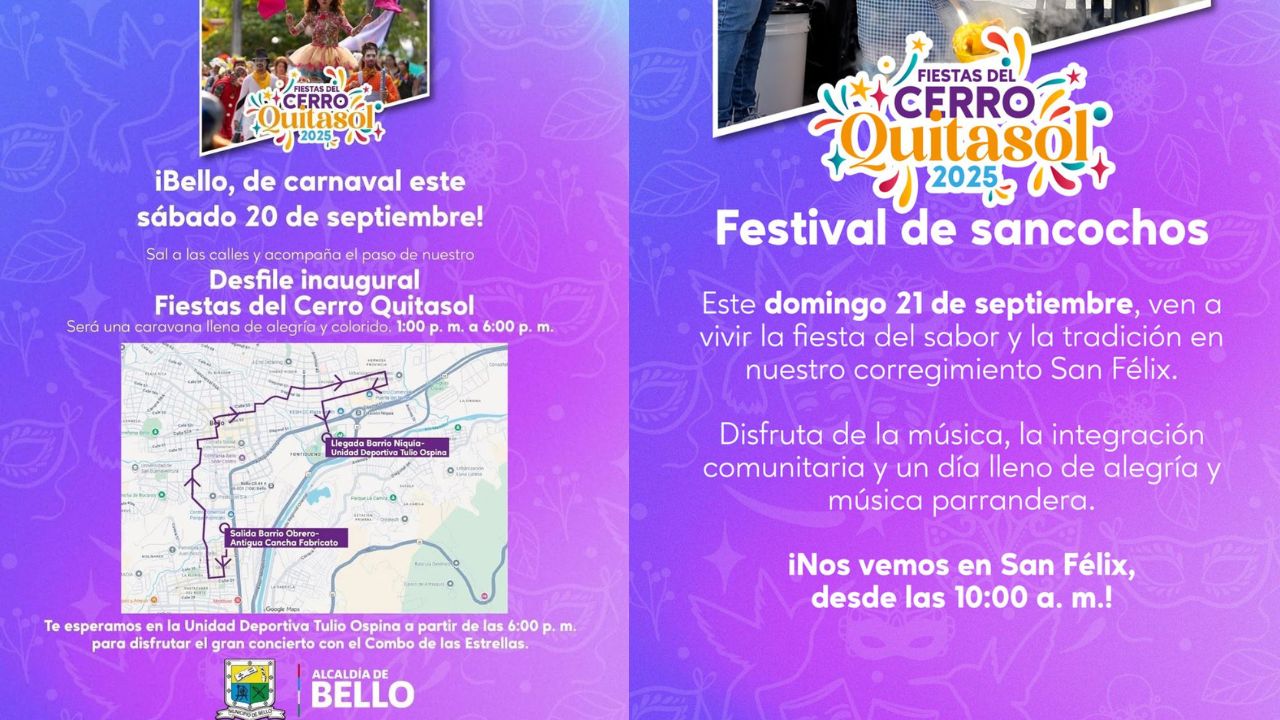 ¡No se quede en casa! Bello inicia sus Fiestas del Cerro Quitasol