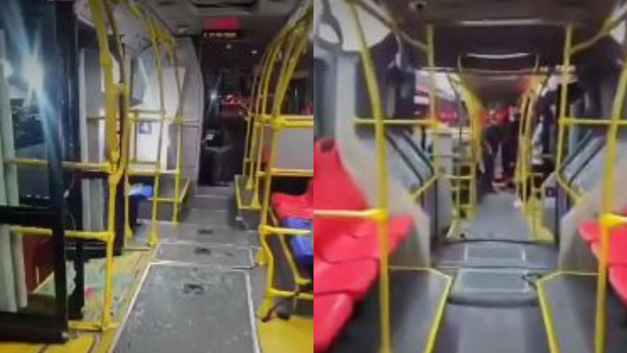 ¡Qué susto en la NQS! Maquinaria amarilla cayó sobre un bus de TransMilenio dejando lesionados