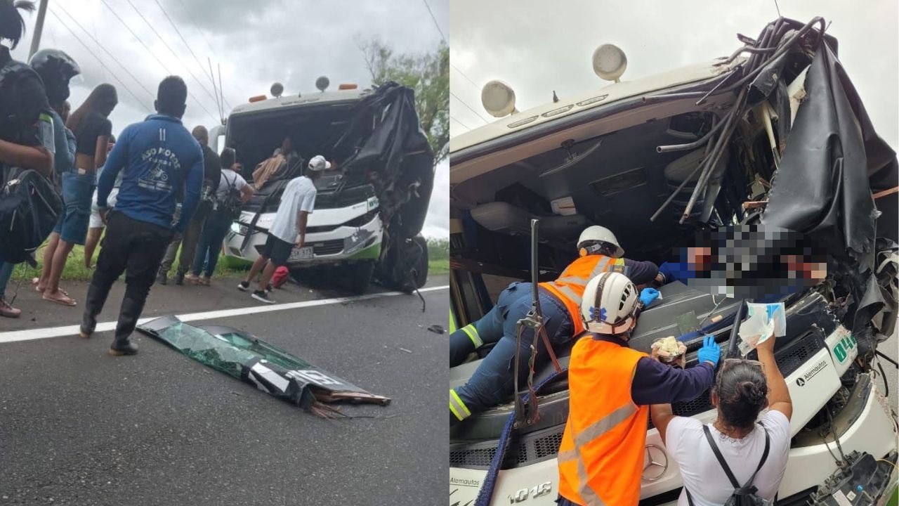 Identifican a dos fallecidos del accidente del bus con aprendices del SENA en la vía Chigorodó-Mutatá