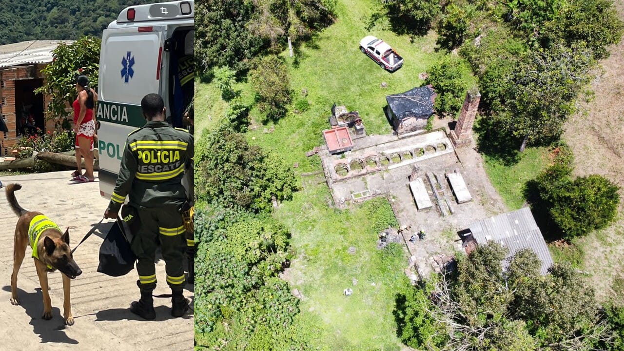 La incansable búsqueda por don Aníbal en Amagá deja un perro rescatista herido