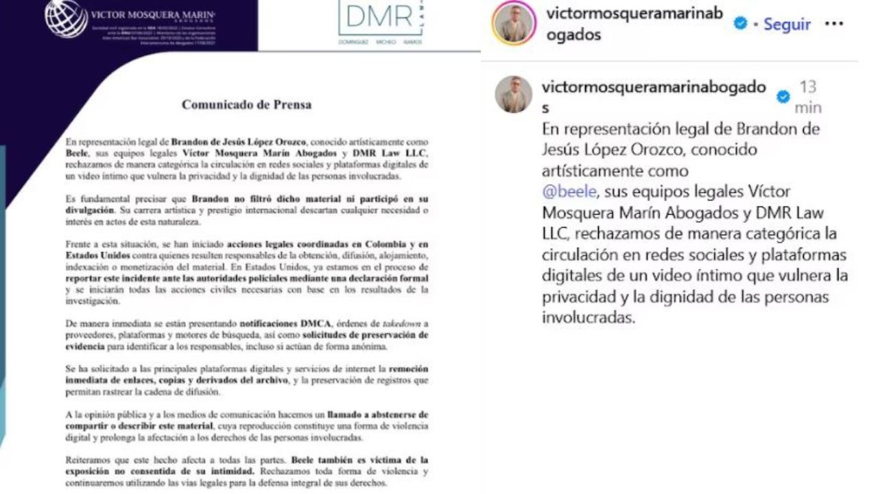 Beéle se defiende por la filtración del video íntimo y anuncia acciones legales