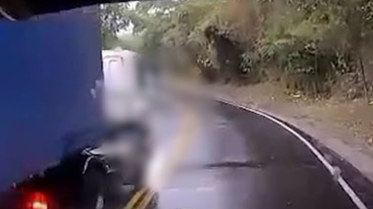 Imprudencia al volante: camión arrolló a motociclista en la vía Medellín–Guadalupe