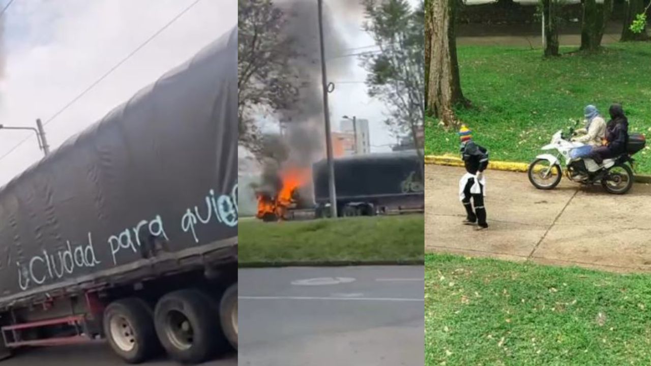 Disturbios en la Universidad del Valle: quemaron dos tractomulas y robaron moto de agente de tránsito