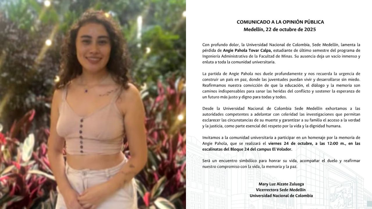 Hallan sin vida a Angie Pahola, estudiante de la Universidad Nacional que fue secuestrada por disidencias