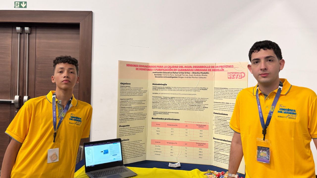 ¡Orgullo paisa! Estudiantes la rompen en feria internacional con invento para cuidar el agua