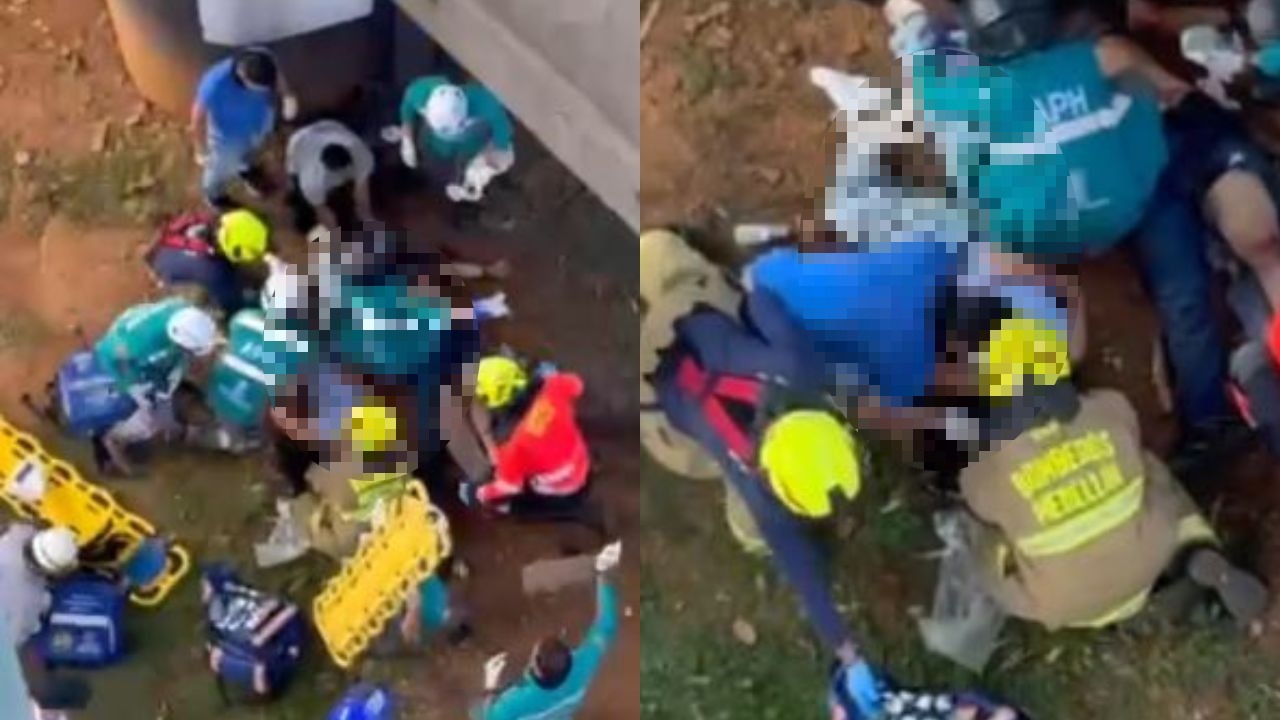 ¡De milagro están vivos! Pareja cae desde el Puente de la Madre Laura