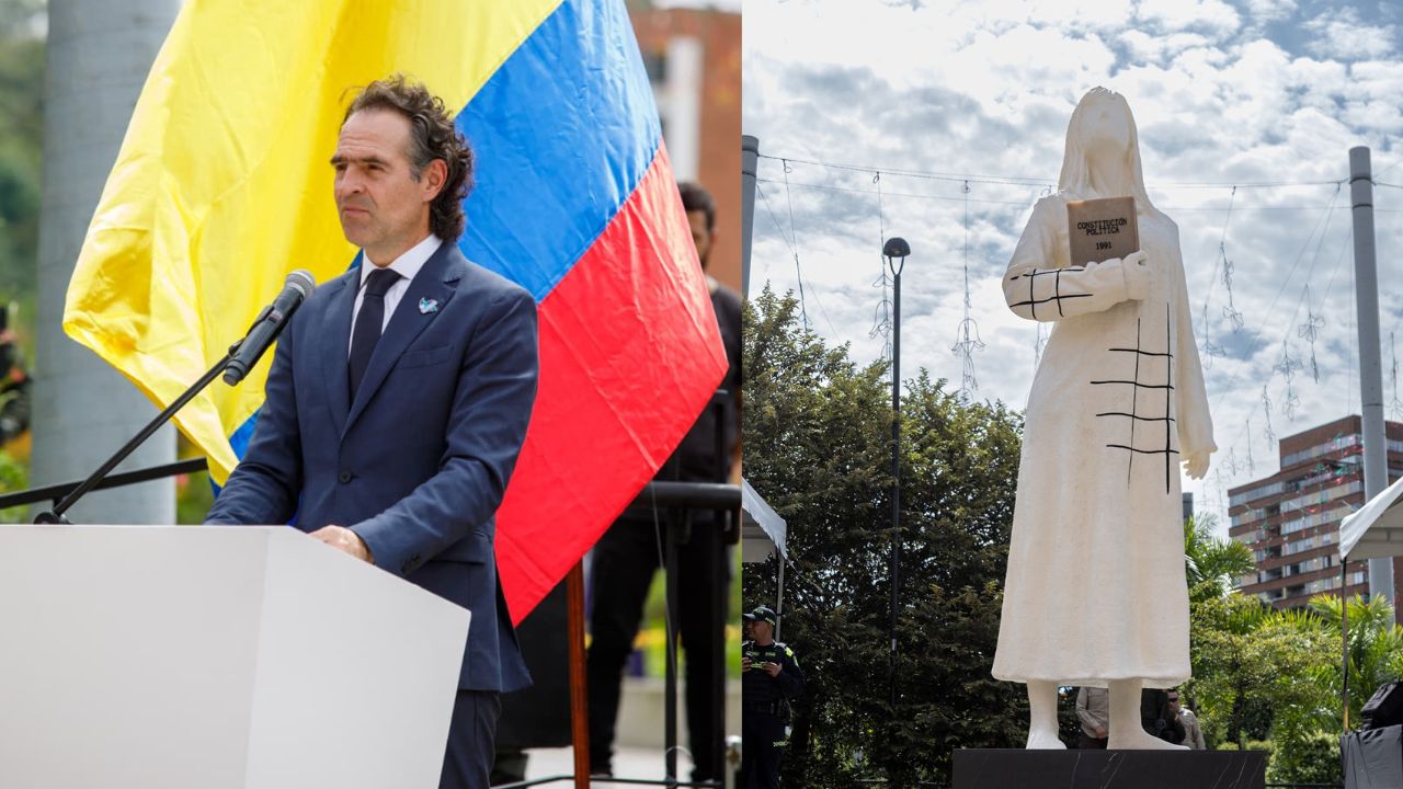 Fico Gutiérrez entrega 'Vacío Presente', escultura en memoria de las víctimas del Palacio de Justicia