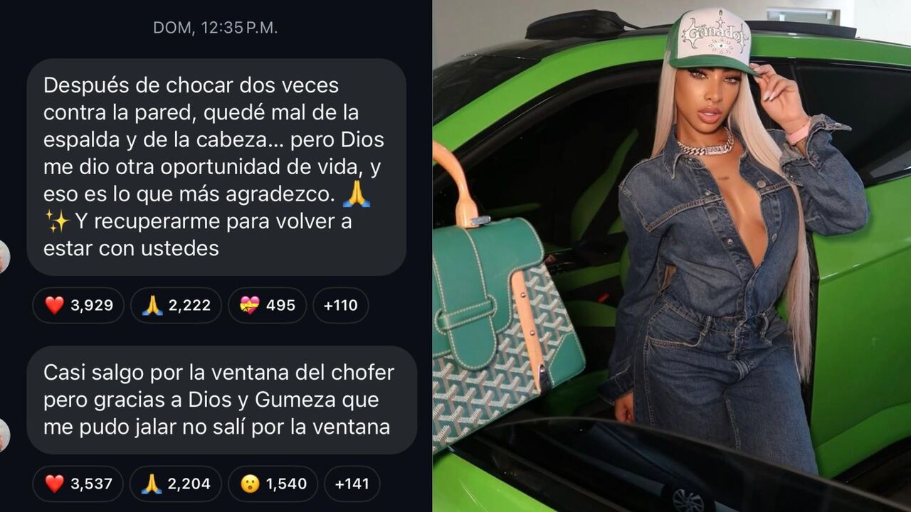  Yailin 'la Más Viral', sufrió un accidente automovilístico en Santo Domingo