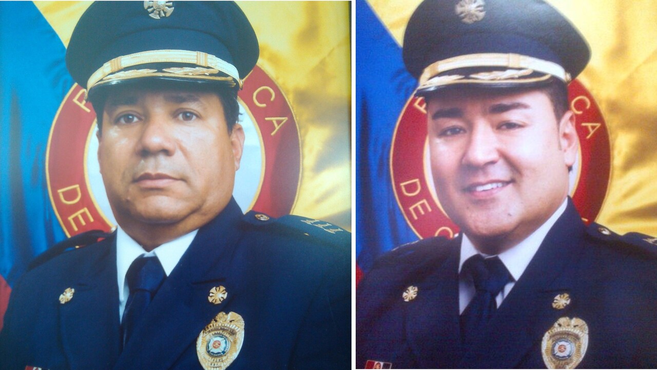 Elkin de Jesús González (izq) y Misael Alberto Cadavid Jaramillo, exdirectores del Cuerpo de Bomberos Voluntarios de Itagüí implicados en presunta corrupción