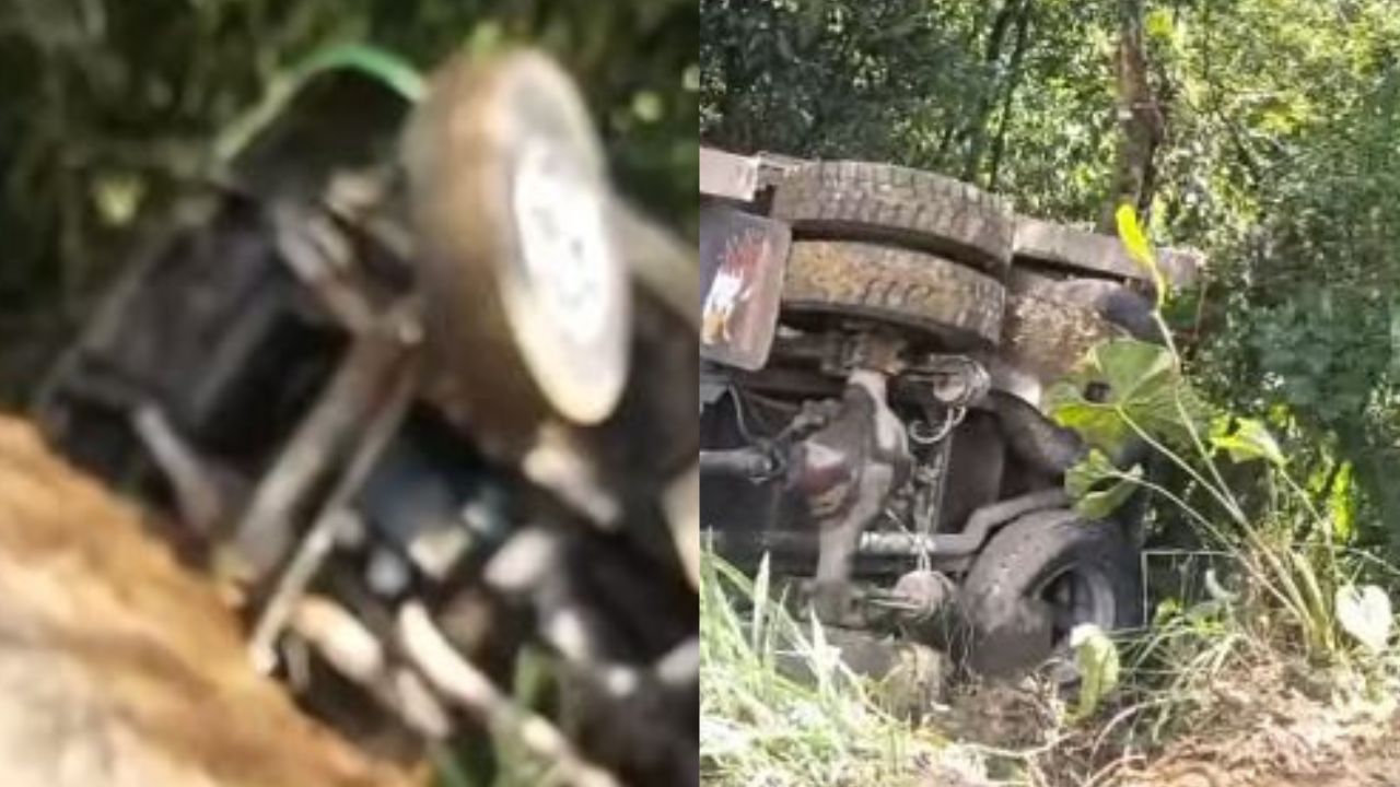 ¡Qué susto! Se volcó una chiva con ruta escolar en Granada: hay al menos dos niños heridos