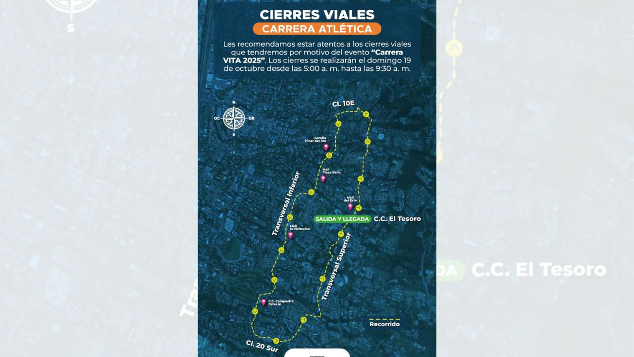 ¡Ojo al trancón! Vías del Tesoro y Las Palmas cierran por carrera este domingo