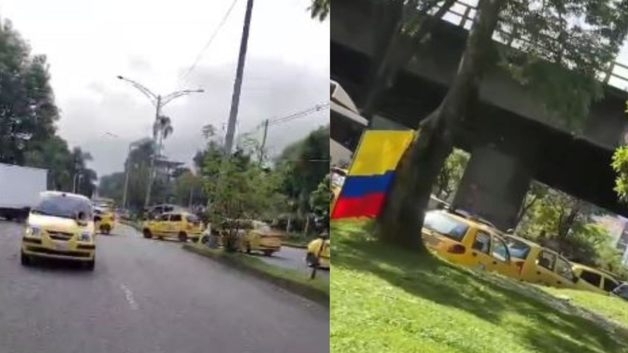 ¡Siguen firmes! Segundo día del paro de taxistas en Medellín 