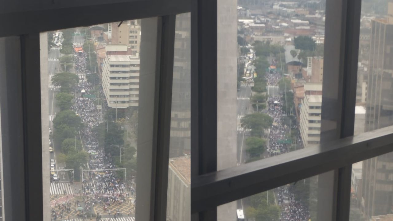 Evite la avenida San Juan: Así va la marcha por el paro nacional de Fecode en Medellín