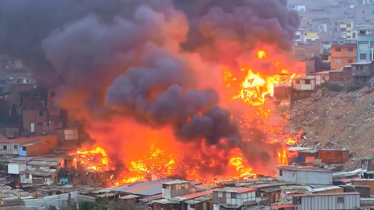 ¡Infierno en Lima! Polvorería explotó y dejó 80 casas destruídas, 4 heridos y varios animalitos quemados