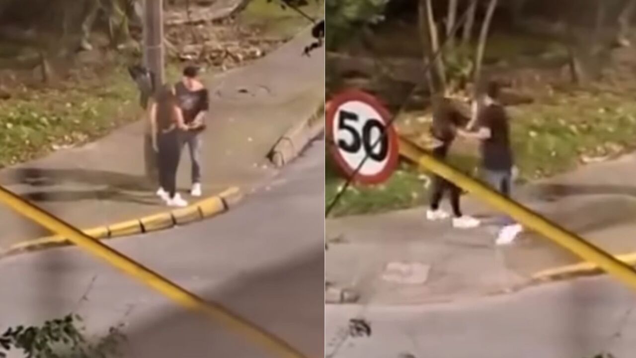 ¡Indignante agresión en Envigado! Comunidad interviene y detiene ataque a una mujer en plena calle