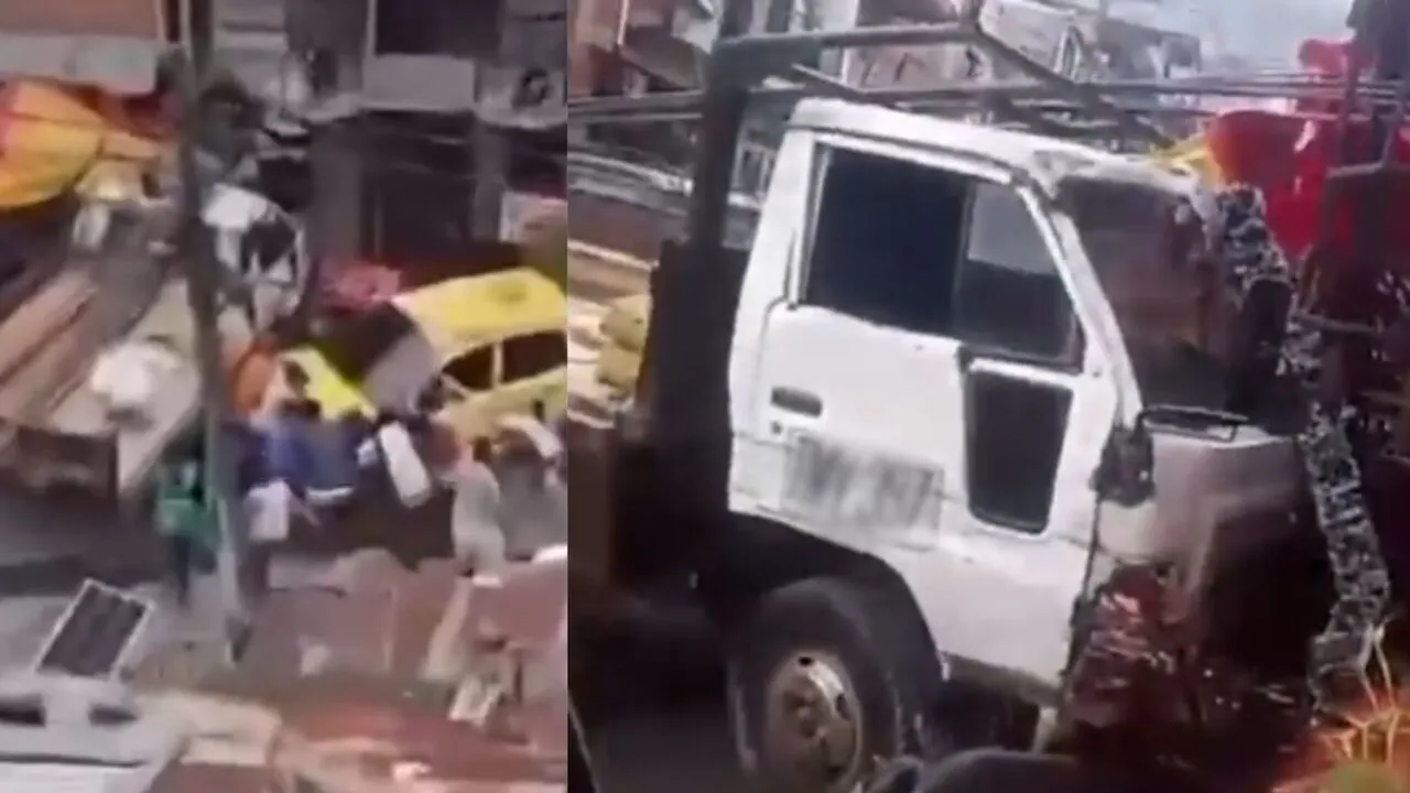 ¡Caos en Santo Domingo! Grúa sin frenos deja cuatro heridos, tres motos destrozadas y una casa impactada