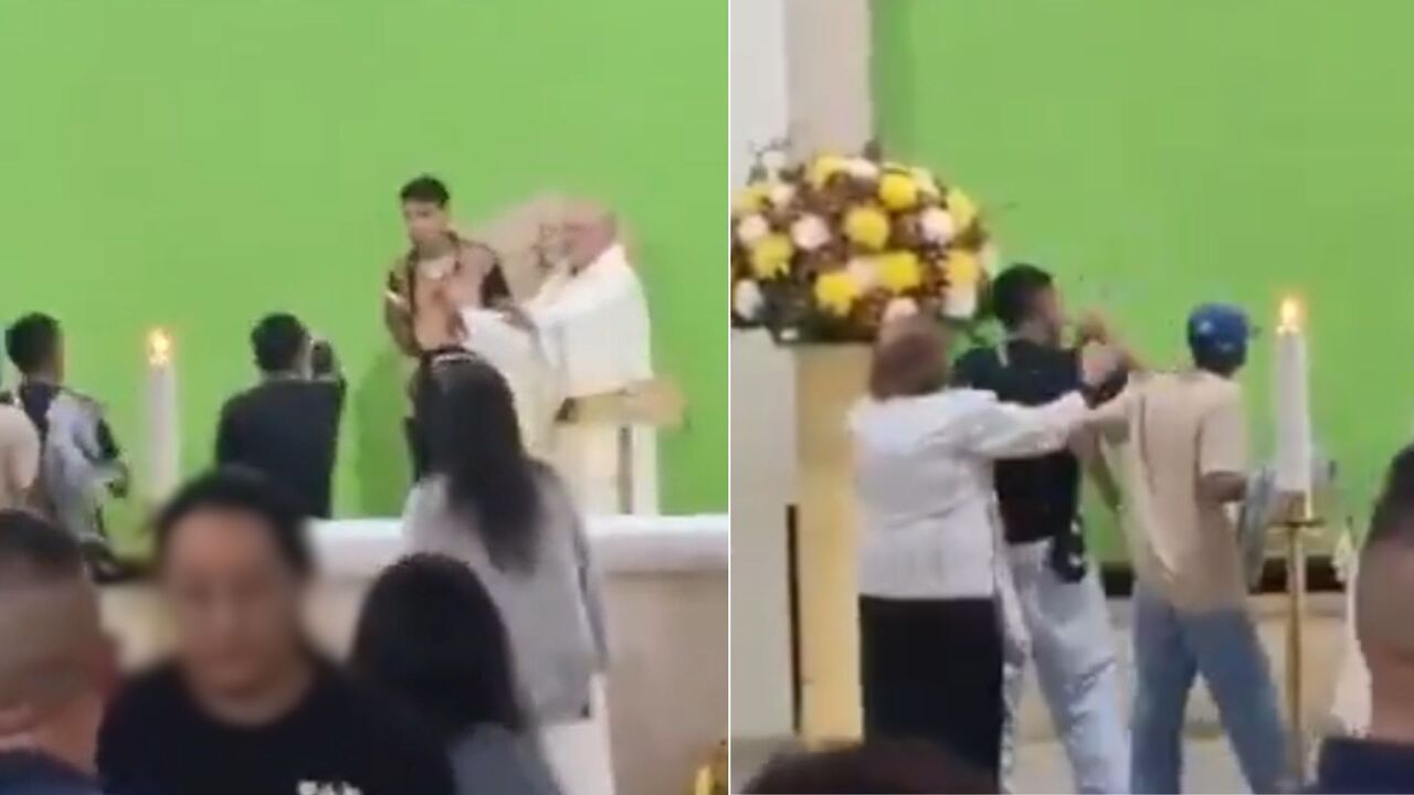 ¡Ni la iglesia se salvó! Jóvenes armados con cuchillos irrumpieron en plena eucaristía en Bogotá