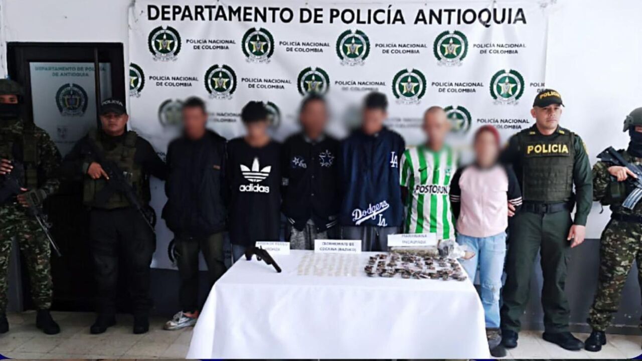 ¡Les cayó la ley! Capturan a seis expendedores que vendían droga cerca de colegios en el Suroeste antioqueño