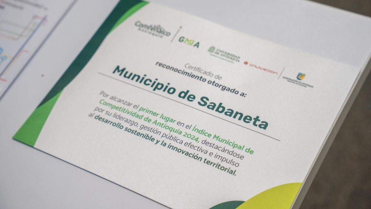 ¡Sabaneta imparable! El municipio lidera la competitividad en Antioquia y se consolida como la ciudad más segura del país