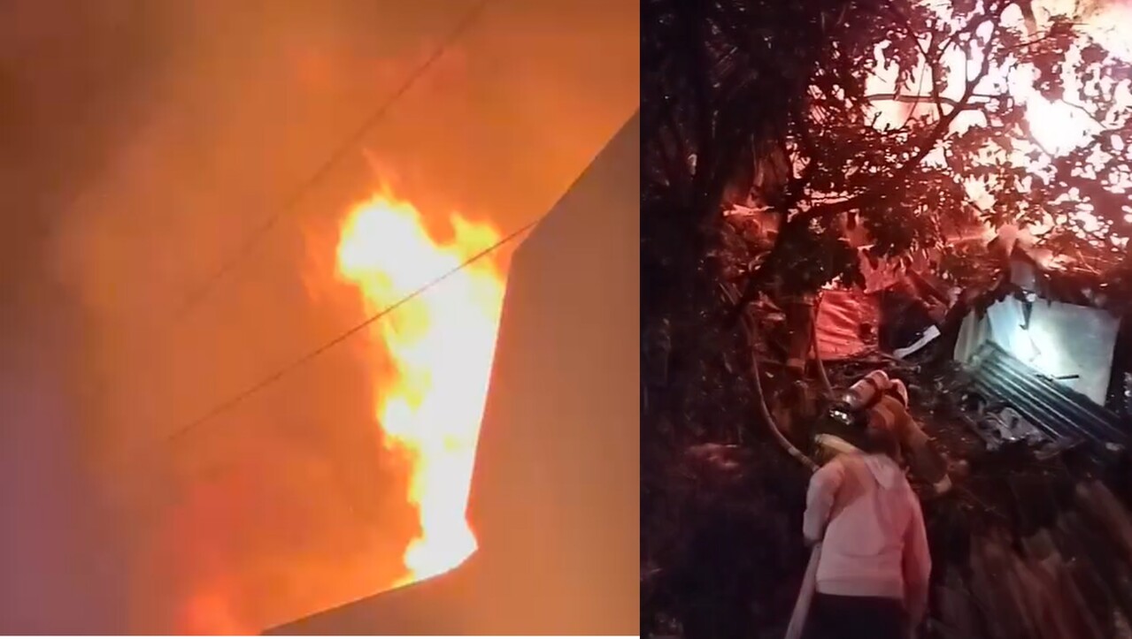 ¡Las llamas se ven desde lejos! Voraz incendio estructural en Manrique