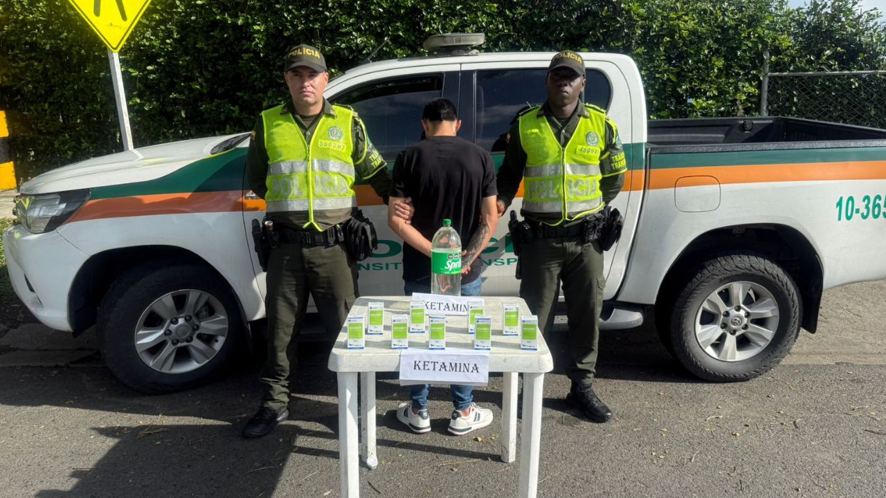 Capturado hombre que llevaba 4 mil mililitros de ketamina en un bus en Risaralda