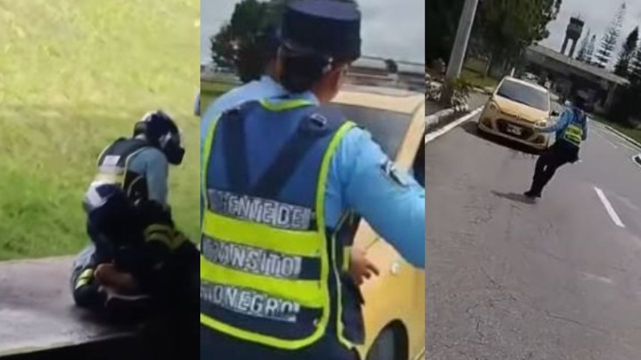 ¿Blanco de agresiones? Taxista protagonizó tremenda escena e intentó atropellar a agentes de tránsito en Rionegro