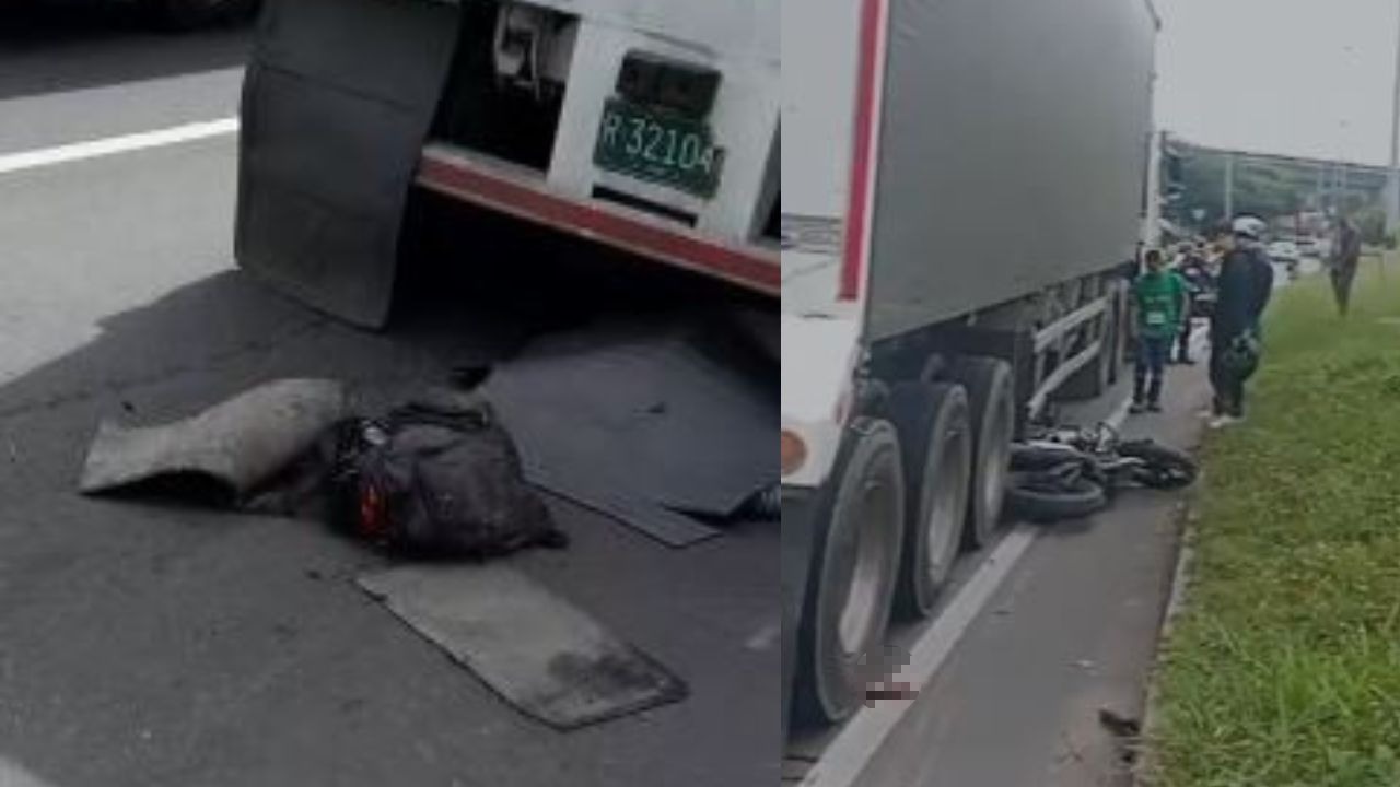 ¡Qué tragedia! Motociclista murió aplastado por una tractomula en la Autopista Sur