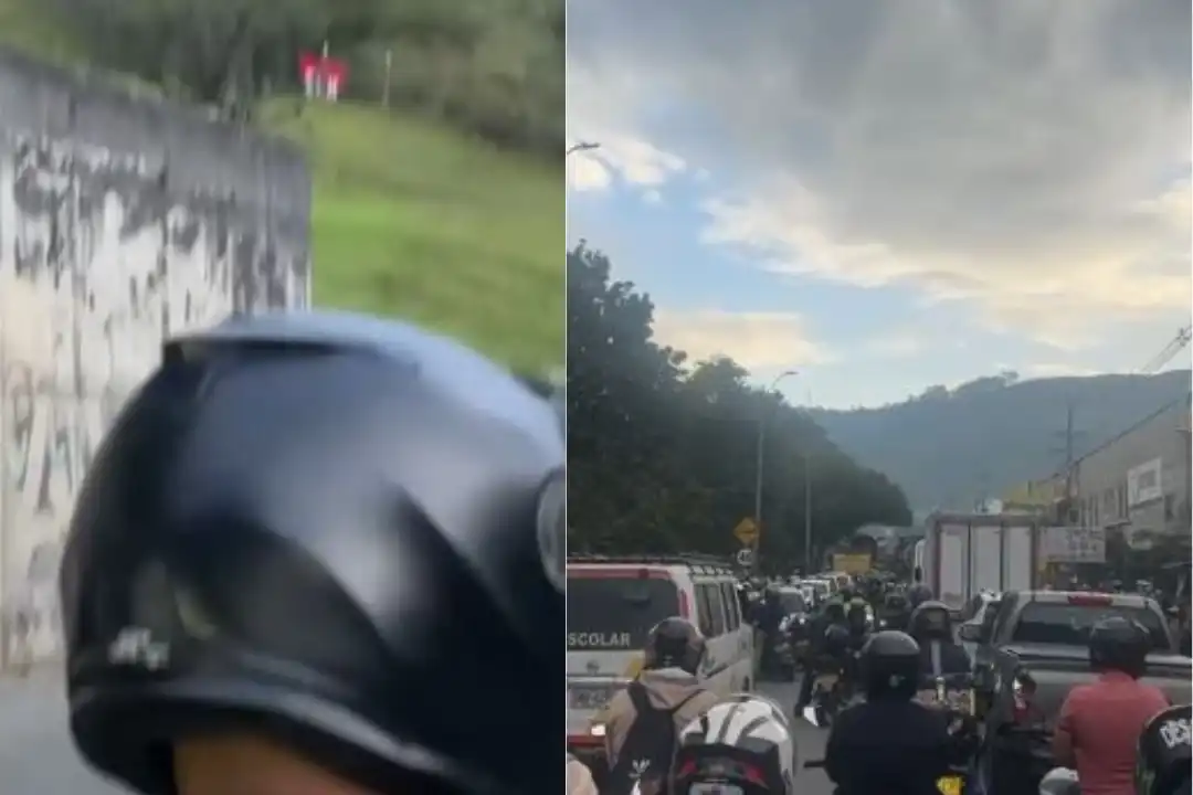 Bandera del ELN paralizó la Autopista Norte y sembró temor en Girardota