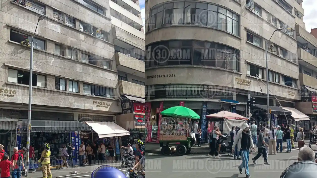 ¡Qué susto! Bomberos controlaton conato de incendio en el centro de Medellín