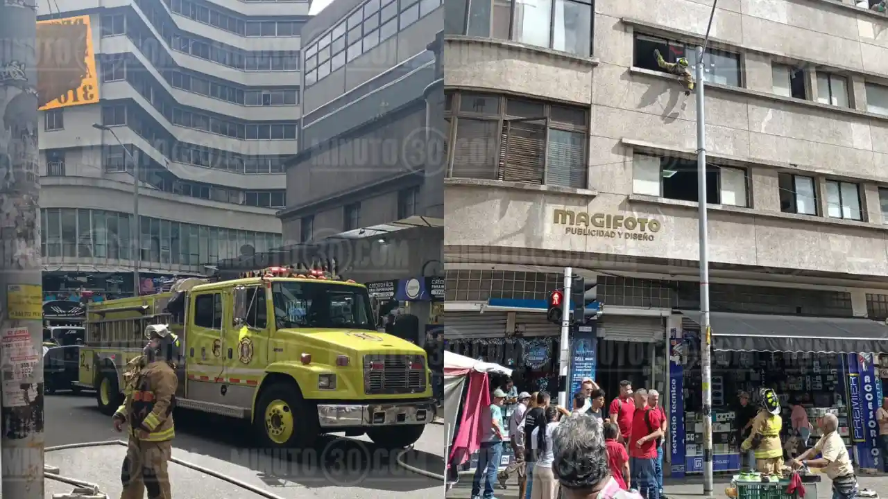 ¡Qué susto! Bomberos controlaton conato de incendio en el centro de Medellín