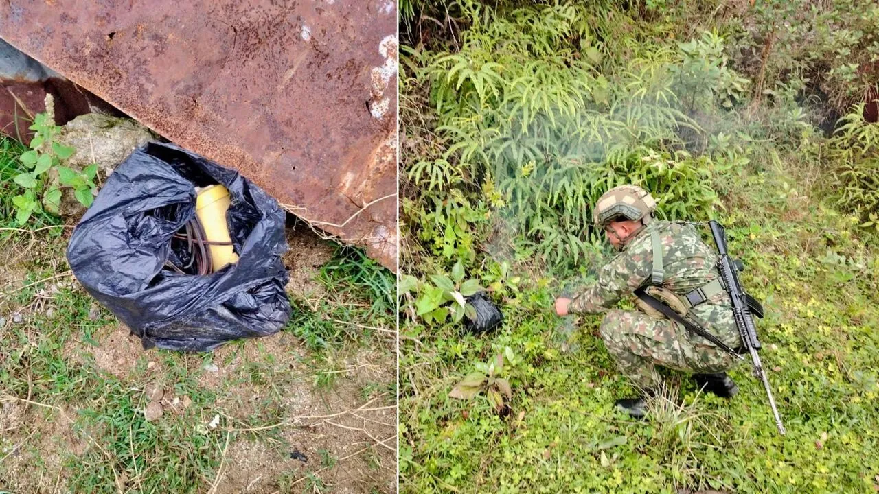 ¡Evitaron una tragedia! Ejército destruye artefacto explosivo improvisado en Briceño, Antioquia