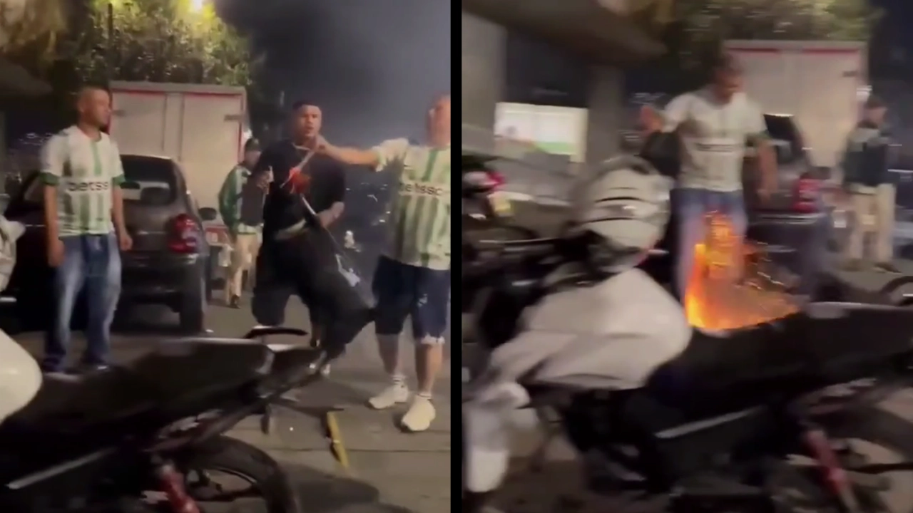 Firulais lo robó Perrito cogió un volador prendido y se lo clavó a hincha de Nacional en la retaguardia