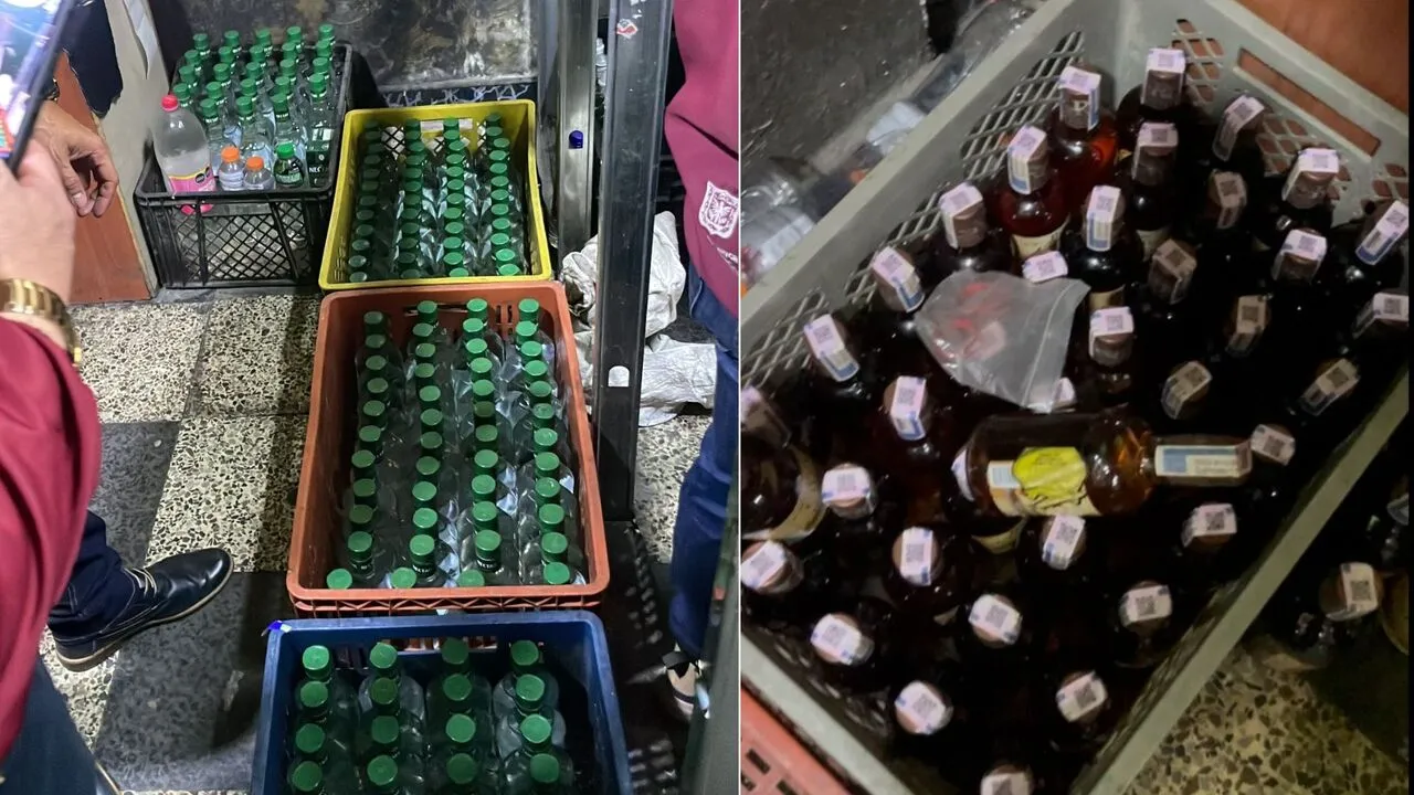 Desmantelan centro clandestino de licor adulterado en Bosa: 350 botellas incautadas