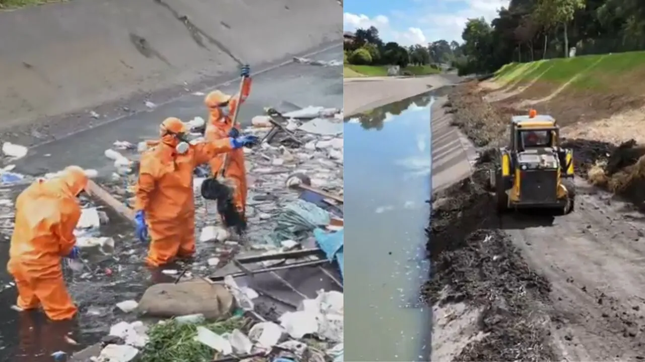 ¡Limpieza a lo grande! Bogotá interviene 11,3 km de ríos y canales y retira 1.600 toneladas de basura
