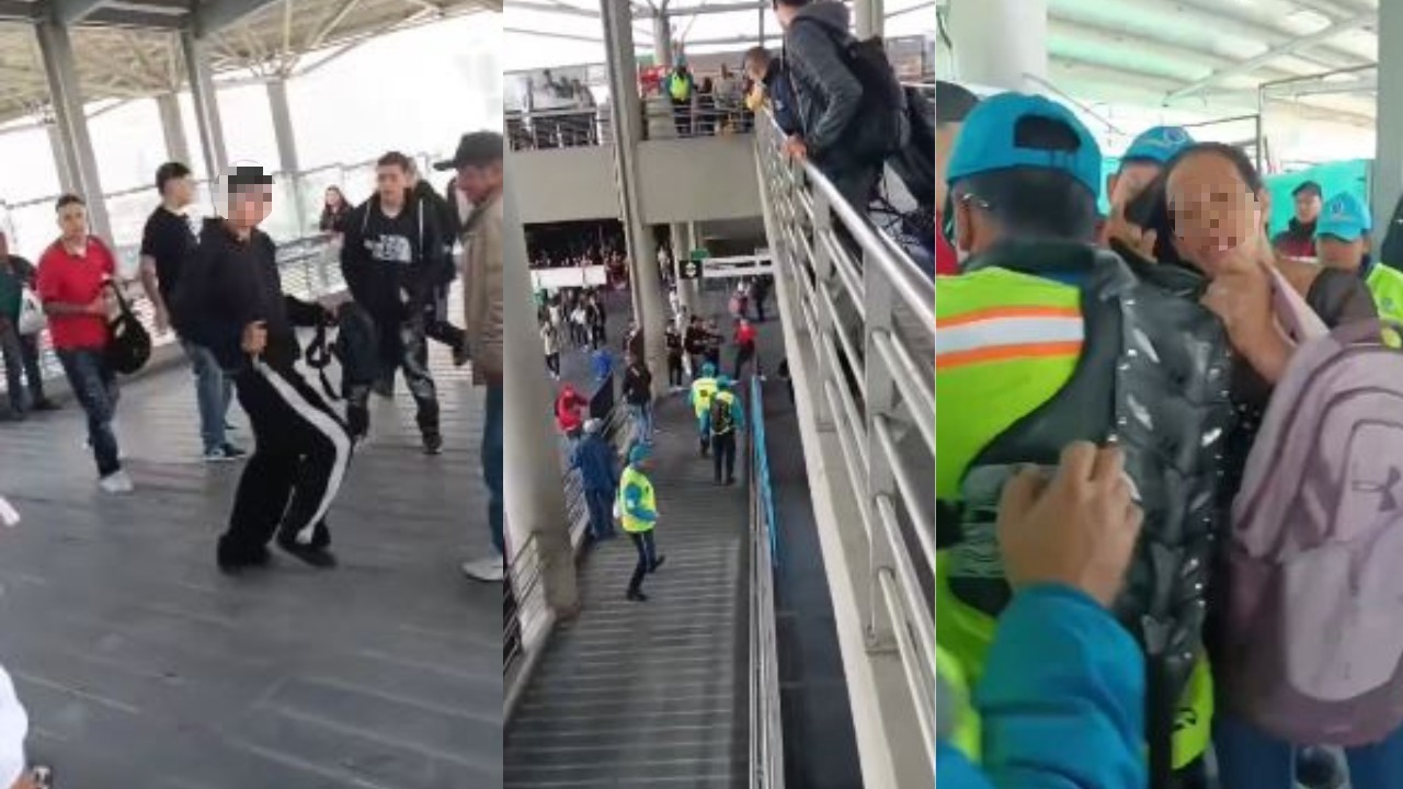 colados desatan caos y atacan a guardas de TransMilenio en el Portal 20 de Julio