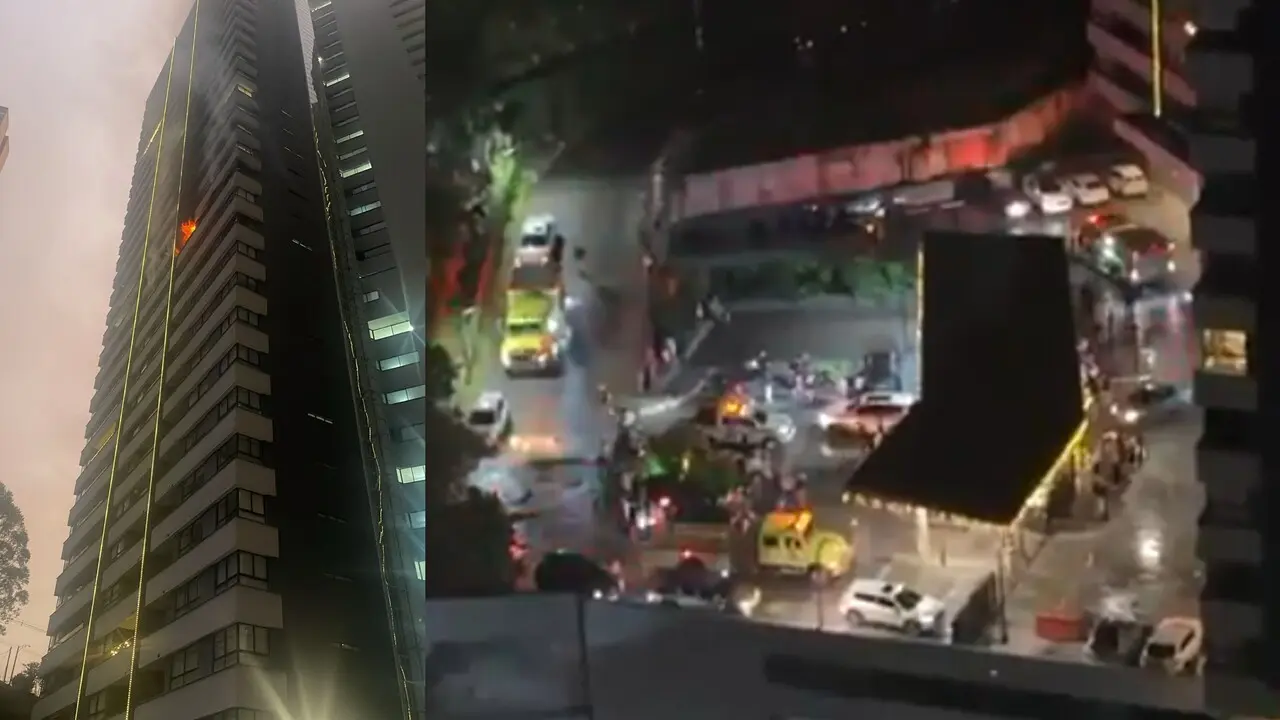 ¡Las llamas salen por las ventanas! Incendio estructural en edificio por Las Palmas es atendido por Bomberos Medellín