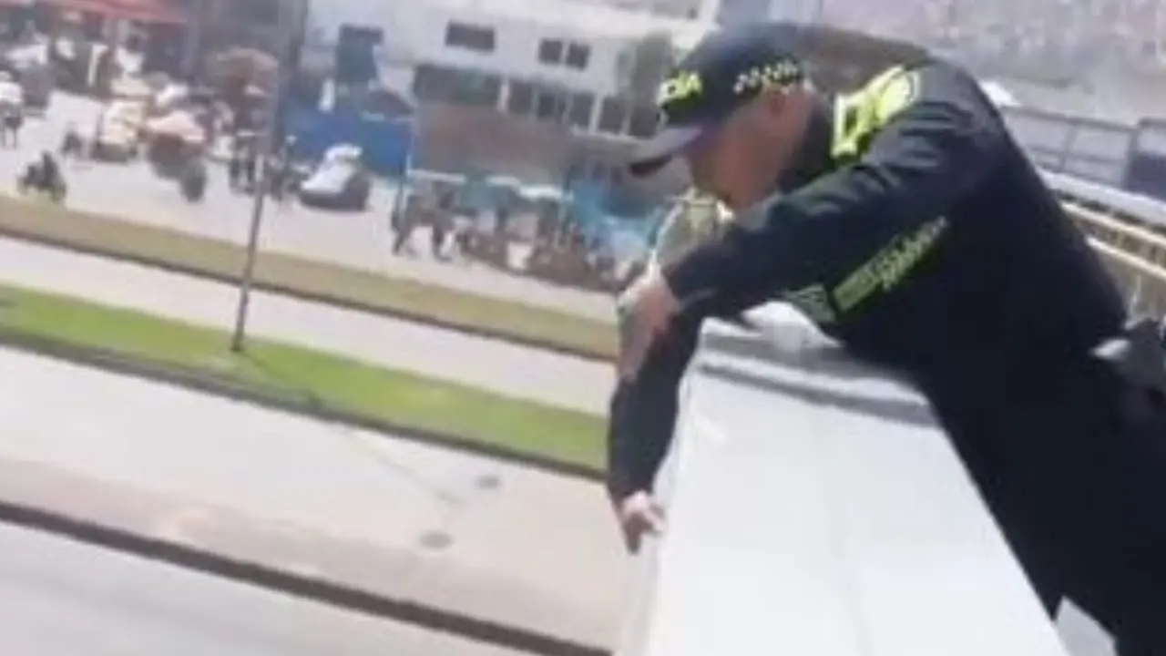 Policía salvó a mujer de lanzarse al vacío en un puente del sur de Bogotá