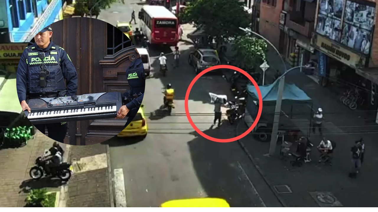Cámaras de seguridad siguieron cada paso al ladrón que robó una organeta de una iglesia en Itagüí