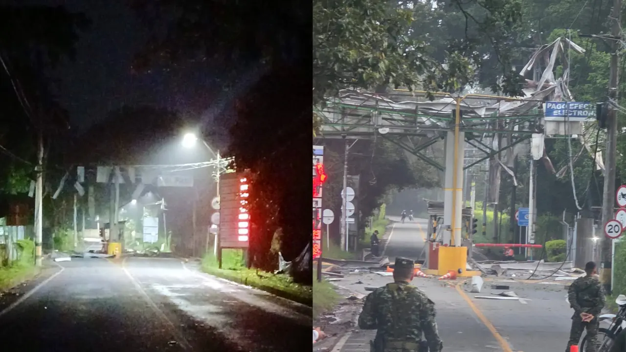 Movilidad restringida: Detonaron explosivo en el peaje Cabildo de la antigua vía Girardota-Barbosa