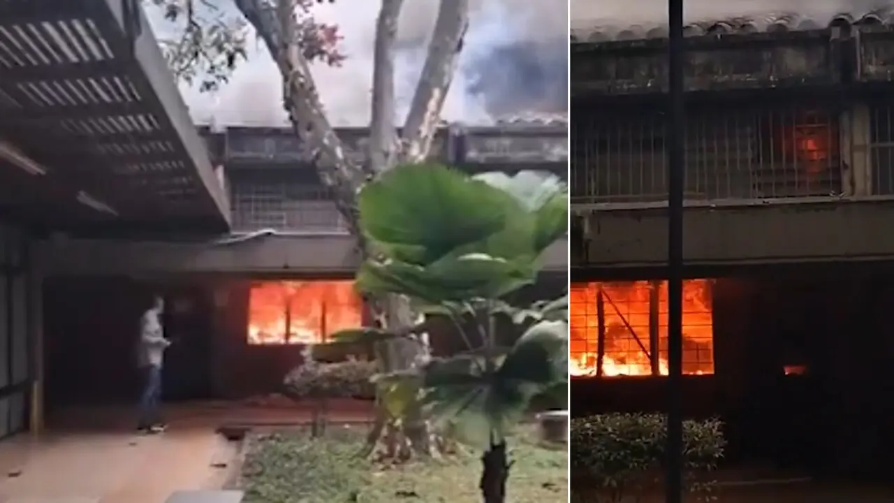 Encapuchados prendieron fuego a unas oficinas del Politécnico cuando se posesionaba el nuevo rector