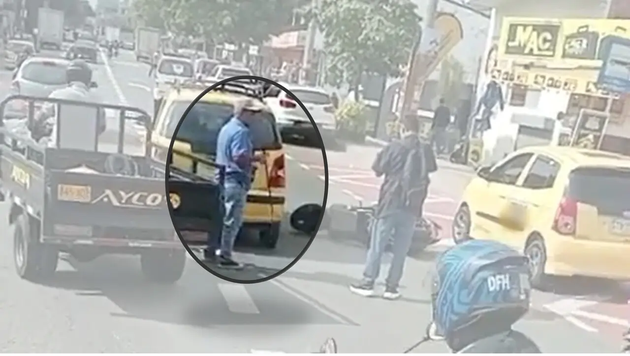 Taxista sacó hasta machete para "arreglar" un simple choque en Itagüí.