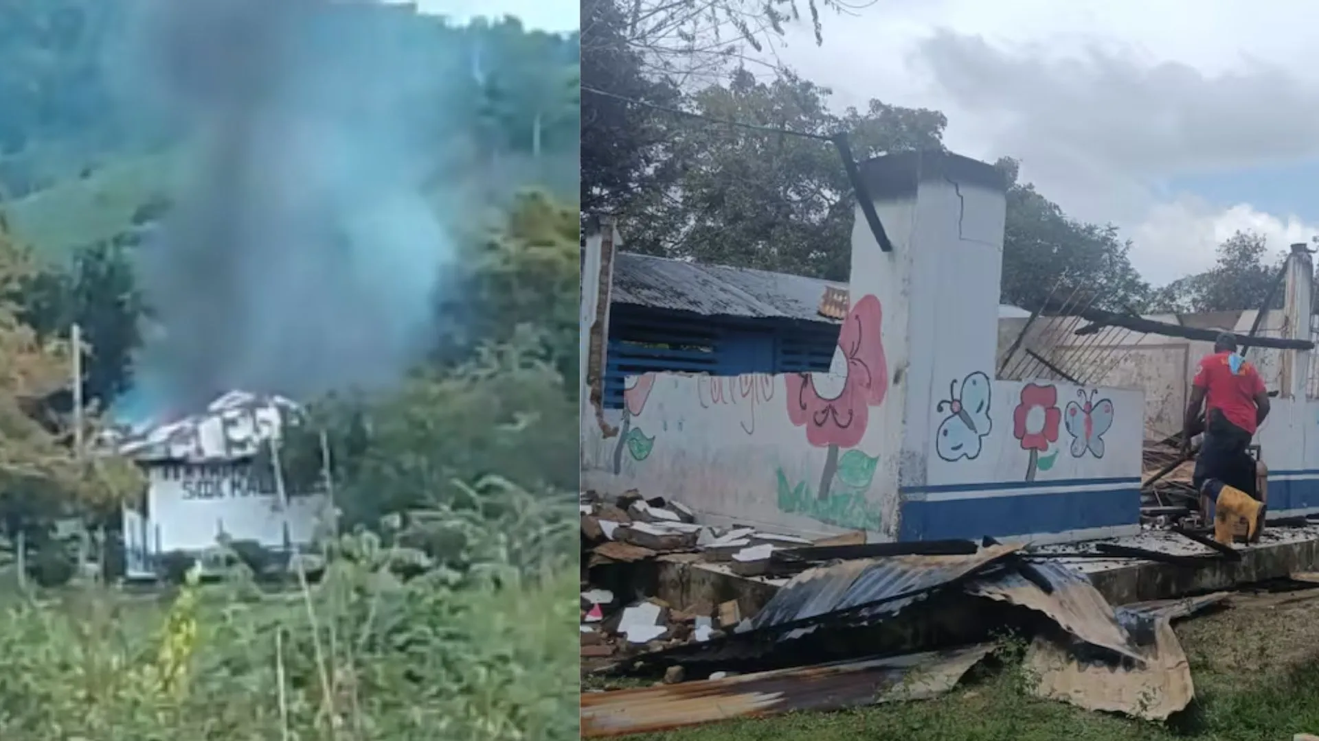 ¡Tragedia en Nechí! Un voraz incendio destruyó la escuela rural de la vereda Malanoche