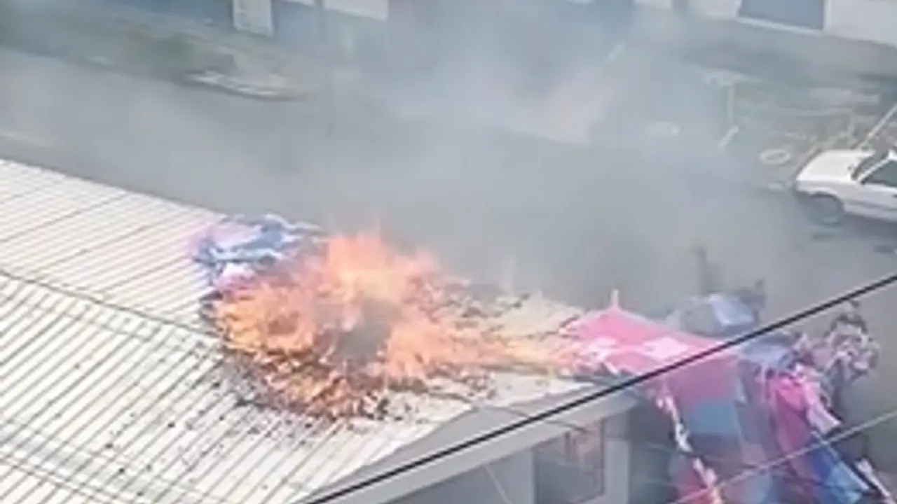 Globo con pólvora provocó incendio en el salón social de una unidad residencial de Itaguï