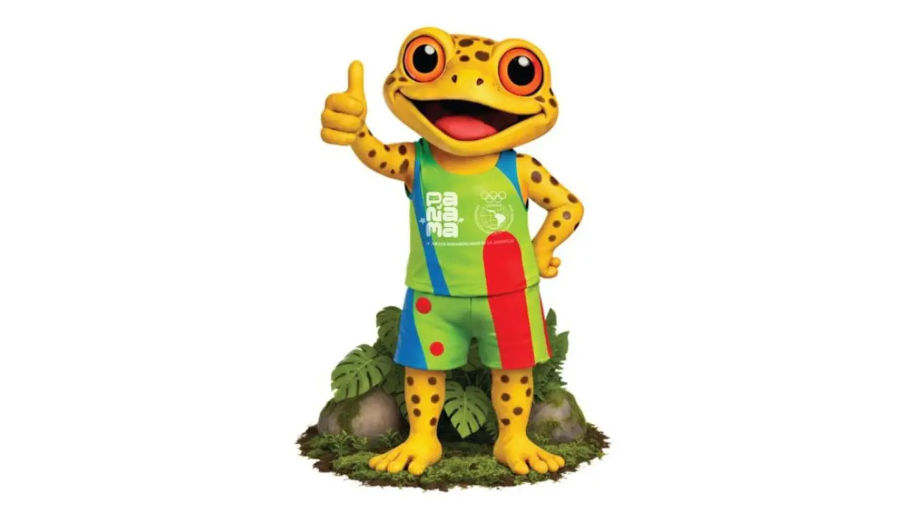 Panamá presenta a Antón, la rana dorada que será la mascota oficial de los IV Juegos Suramericanos de la Juventud