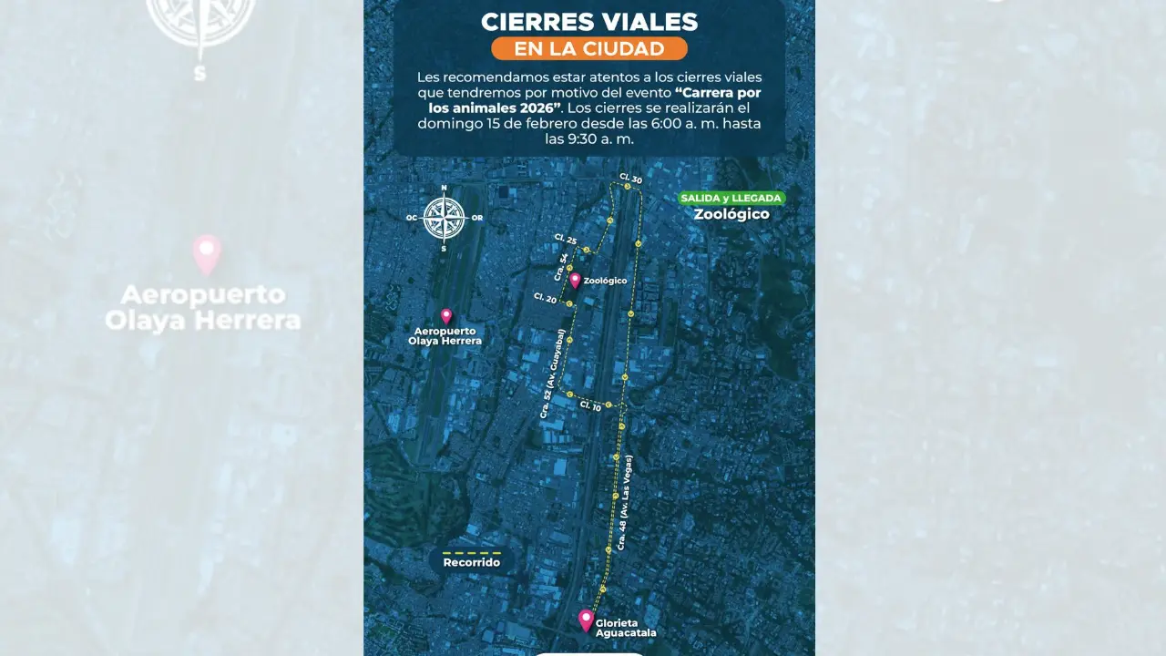 Medellín anuncia cierres viales para este domingo por evento deportivo