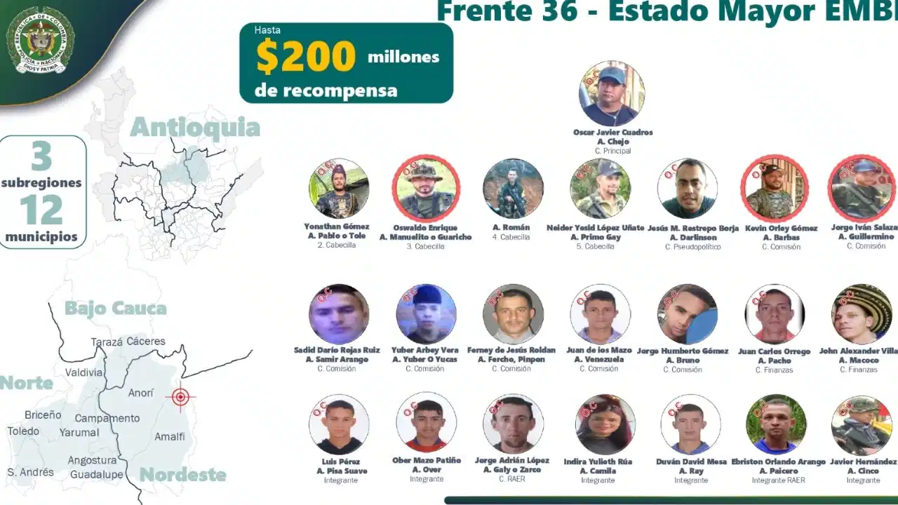 ¡Cayó un pez gordo! Policía dio de baja a alias ‘Venezuela’, cabecilla del Frente 36 de las disidencias en Anorí